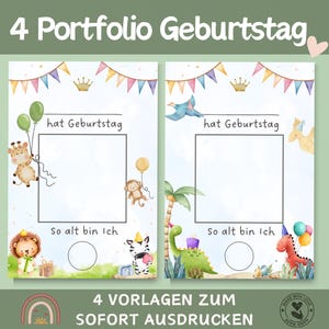 Portafolio cumpleaños niño belén | 4 Cumpleaños de cartera | Guardería de cartera de plantillas | Plantillas para educadores | 4 portafolios cumpleañero