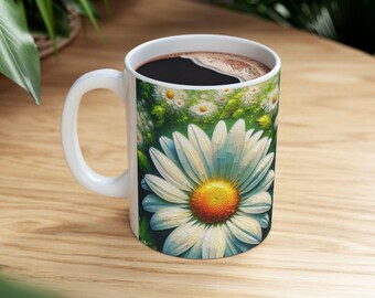 Best Mom Ever Mug Flower, Floral Coffee Cup, Gift for Her, Daisy Design, Cheerful Kitchenware, Floral Daisy Coffee Mug