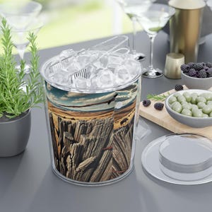Rustieke ijsemmer, perfect voor bruiloften, feesten en rustiek decor, acryl drankcontainer met tang, geweldig voor elke gelegenheid