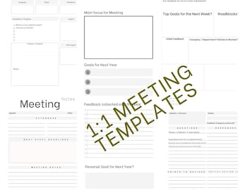 Minimalist REMARKABLE Pro and 2 Agenda MEETING Notebook Template - Digital Download In PDF Format , 1:1 Meeting Templates, Meeting Notes