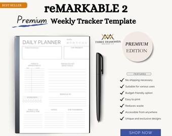 ReMarkable 2 Weekly Productivity Planner - INSTANT DOWNLOAD  | 33% OFF limited time