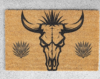 Personalized Welcome Mat for Camper, Custom Doormat, Rustic Southwestern Decor, Tequila Lovers Outdoor Entryway