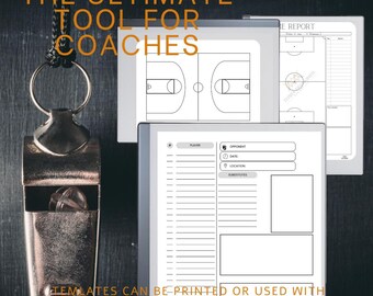 Coaching Session Planner, Game Day Templates for reMarkable 2 (Digital Download)