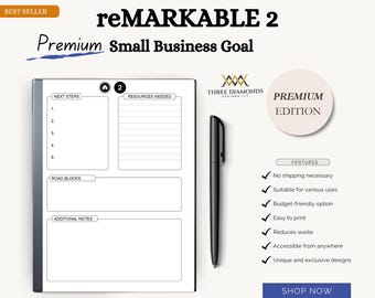 Small Business Goal Planner | Digital Template | Compatible with ReMarkable 2 | Instant PDF Download