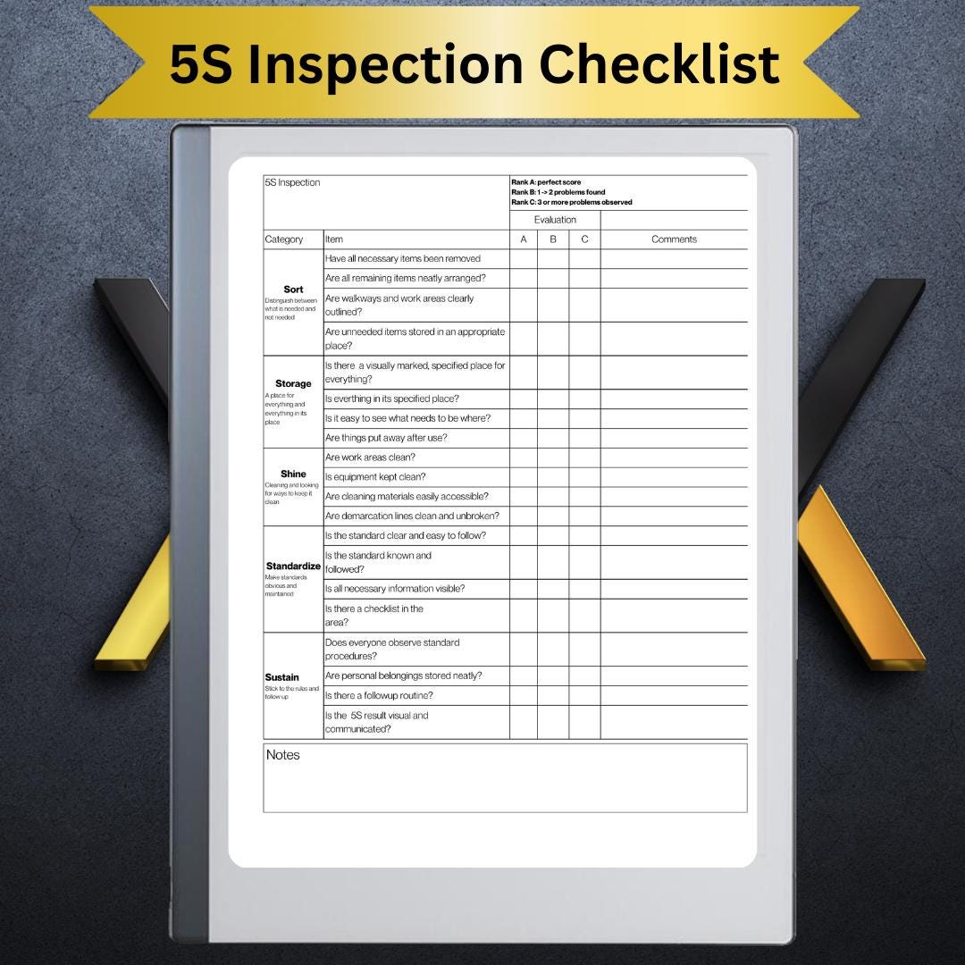 Remarkable Paper Pro Templates Meeting Notes | 5S Inspection Template ...