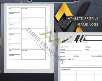 Athlete Profile Template, Game Scouting Report (Editable Digital PDF)
