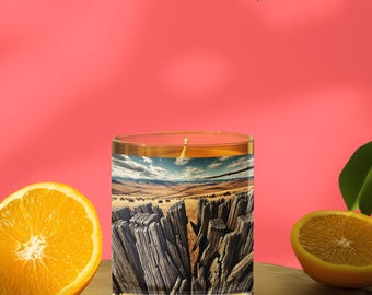 Rustic Ranch Amber Candle - Soy Wax Scented Candle for Cozy Decor Scented Soy Candle (Multi-Size, Amber Jar)