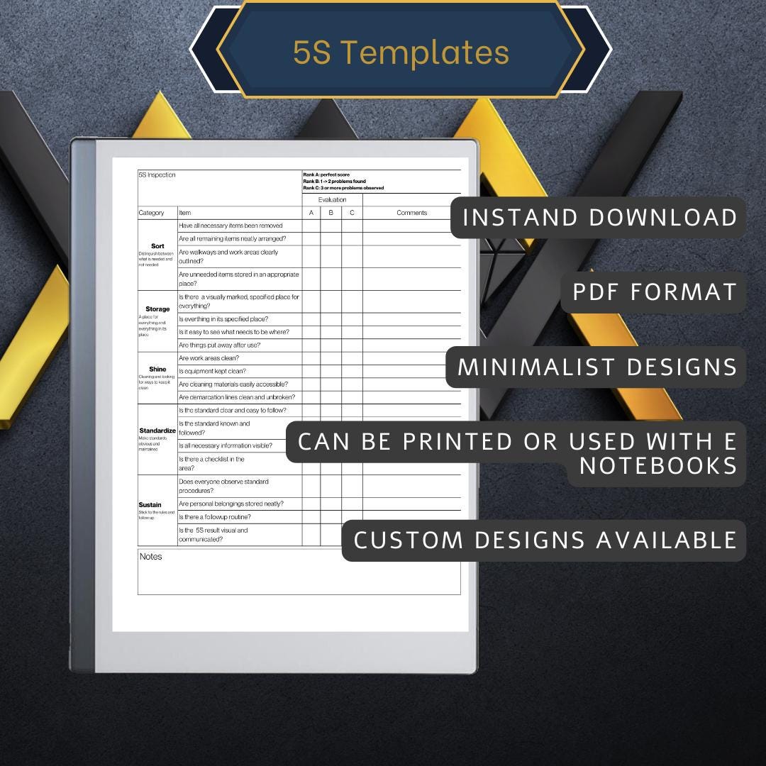 Remarkable Paper Pro Templates Meeting Notes | 5S Inspection Template ...