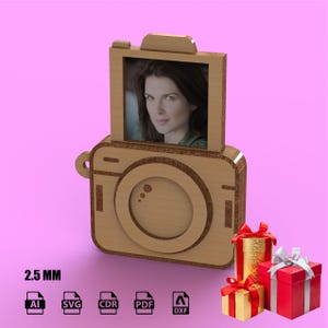 Digital File Keychain Camera Souvenir Photo Vector SVG