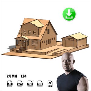 Toretto House Fast Furious Diorama Vector Digital File 2.5 MM