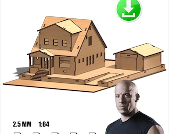 Toretto House Fast Furious Diorama Vector Digital File 2.5 MM
