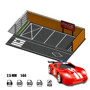 Diorama wektor Hotwheels plik cyfrowy