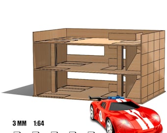 Digital Vector File Diorama Model Showroom Parking Hot Wheels 1:64