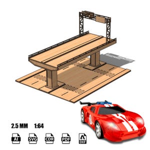 Digital File Diorama Model Hot Wheels Bridge 1:64 2.5 MM