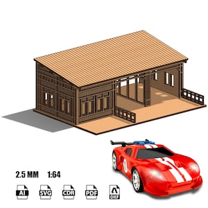 Digital File Diorama Hotwheels Cabin Set 1/64
