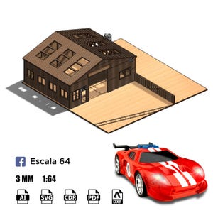 Digital File Diorama Vector Garage Workshop Hotwheels RWB 1/64 3 MM