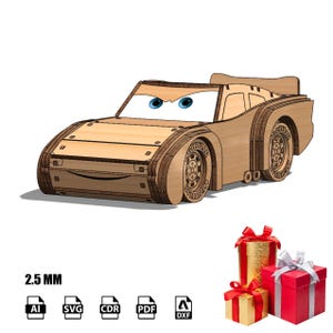 Digital File for Laser Cutting Vector Lightning McQueen 3D