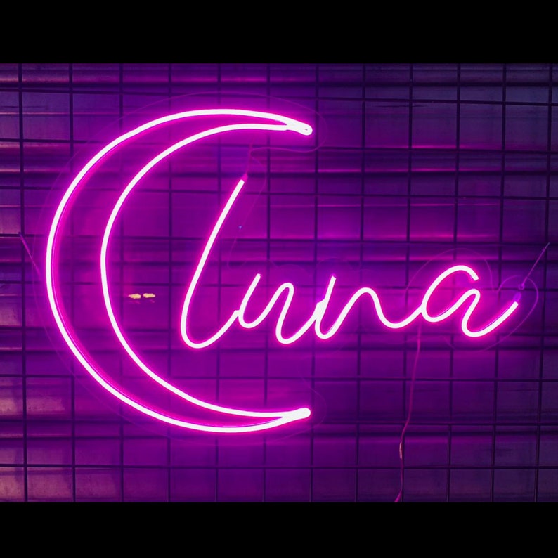 Luna Personalized Neon Wall Sign, Colorful Neon Sign, Unique Neon Sign