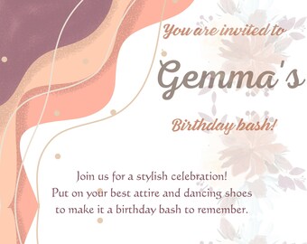 Boho Birthday Invite