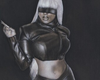 Gojo Thee Stallion | Jujutsu Kaisen | Charcoal Portrait Art Print