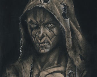 Darth Maul | Star Wars | Charcoal Portrait Art Print