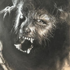 The Wolfman | Universal Monsters | Charcoal Portrait Art Print