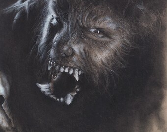 The Wolfman | Universal Monsters | Charcoal Portrait Art Print