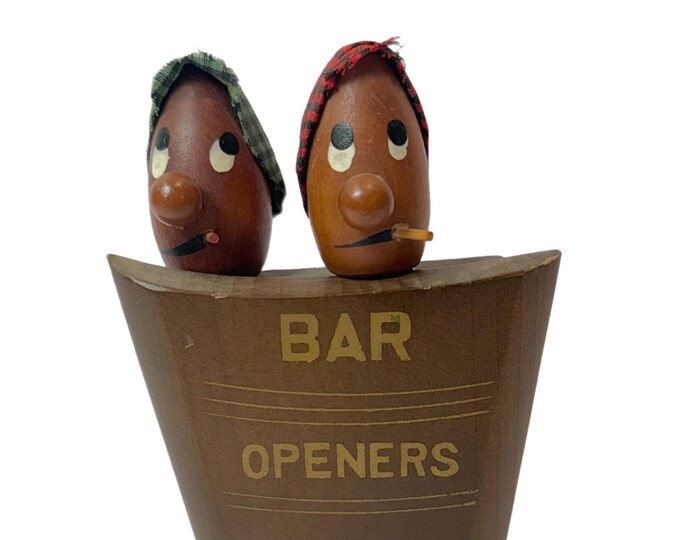 Mid Century Bar openers | “Happy Hour” Vintage Design Barware |  Teak Utensil | Bottle Opener Cork screw | Kitschy Retro Unique | Hillbilly