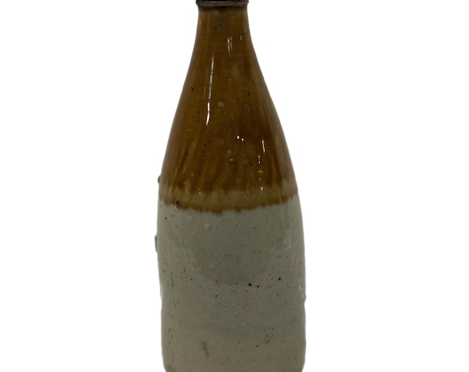 Pottery Bottle Antique 1880s Grosvenor Stoneware Ginger Beer Glasgow Scotland #13 Ceramic Cottage Core Farmhouse Granny Core Primitive