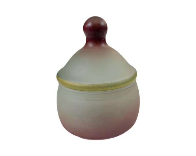 Apothecary Trinket Candy Dish | Pink Cranberry | Viking Art Glass Satin Apothecary | Vanity Boudoir Canister | Home Decor Decorative Accents