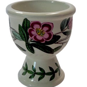 Jahrgang | Portmeirion Botanischer Garten | Rhododendron Single Eierbecher | Hergestellt in England Bone China | Küsten Oma Grand Millennial