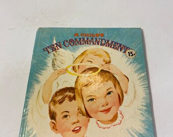 Vintage 1959 Livre d'images Les dix commandements d'un enfant Livre de contes religieux Jo B Regan, heure du coucher