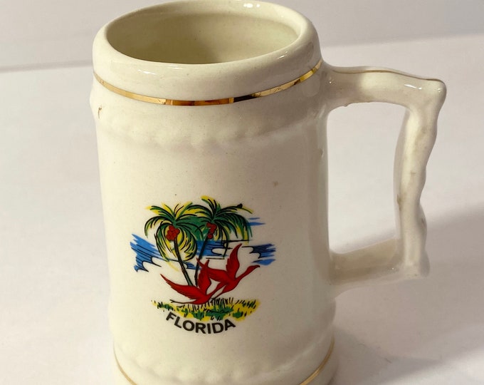 Vintage | Travel Souvenir | Mini Beer Stein | Shot Glass | Florida | MM Enterprises | Japan Made