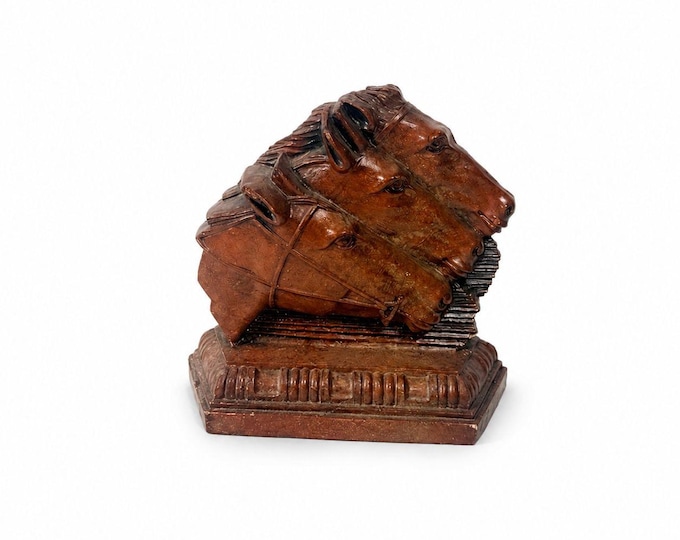 Horse Bookend Doorstop Equine Vintage Desk Office Resin Composite Western Triple Crown Study Library Bookshelf Home Decor Equestrian Gift