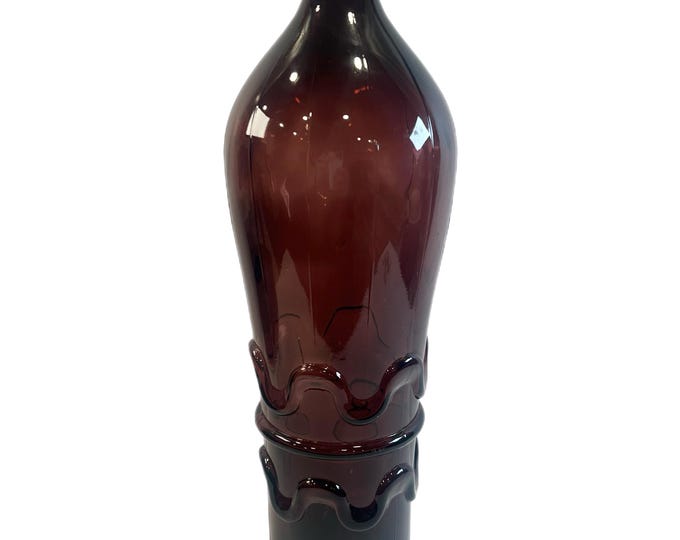 Vintage Amethyst Purple Mid Century Art Glass  Rossini Empoli Glass Decanter Bottle