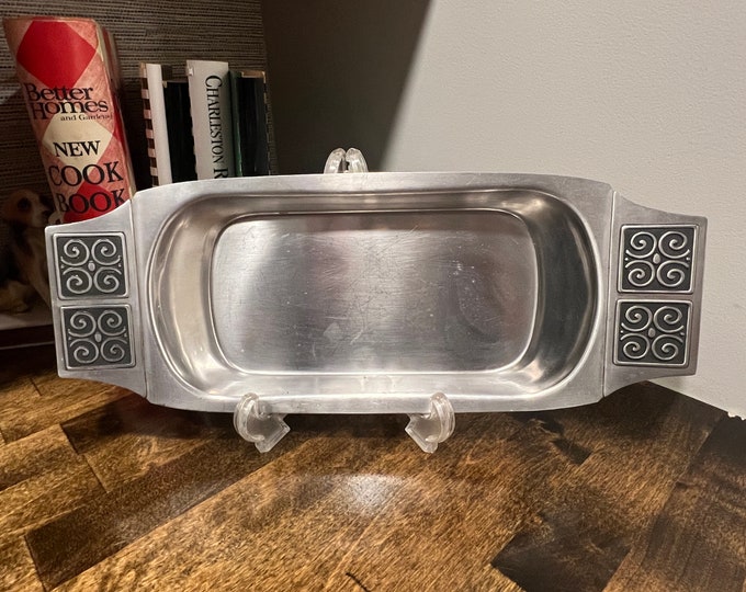Hostess Platter Tidbit Tray Stainless | ROGERS-INSILCO | Vintage Mid Century Barware Serving ware | Hostess Wedding Cocktail Party