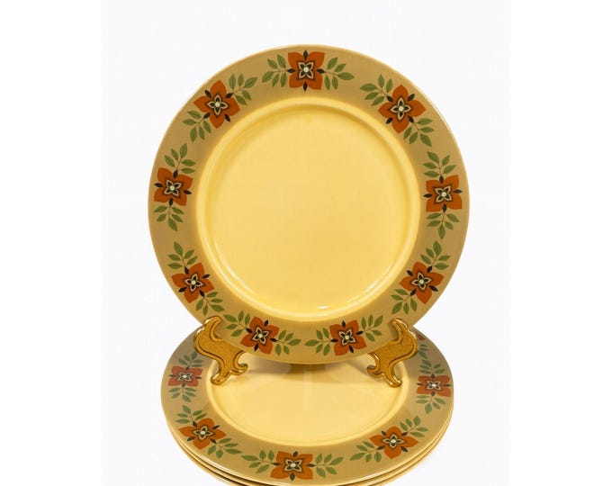 Ironstone Dinner Plates Taylor Smith and Taylor Granada Casa Madrid 10”  Set 4 Mid Century Retro Vintage Replacement China Floral Flowers