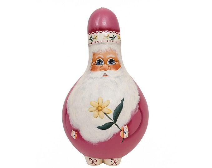 Handpainted Santa Gourd | Vintage Christmas Home Decor Decorative Accents | Farmhouse Cottage Core Granny Core Primtive Country Unique