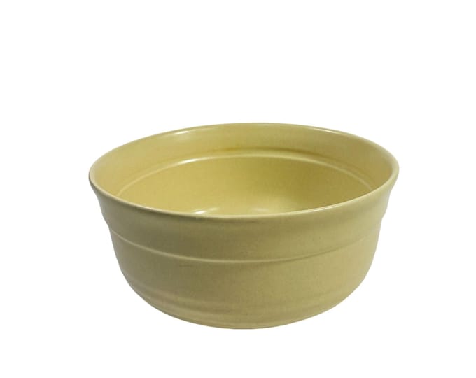 Mixing Bowl Old Castle Yellow Cream Vintage Pfaltzgraff Art Pottery  Stoneware FTDA 1982 Bowl Kitchenware Granny Core Bakeware Rare