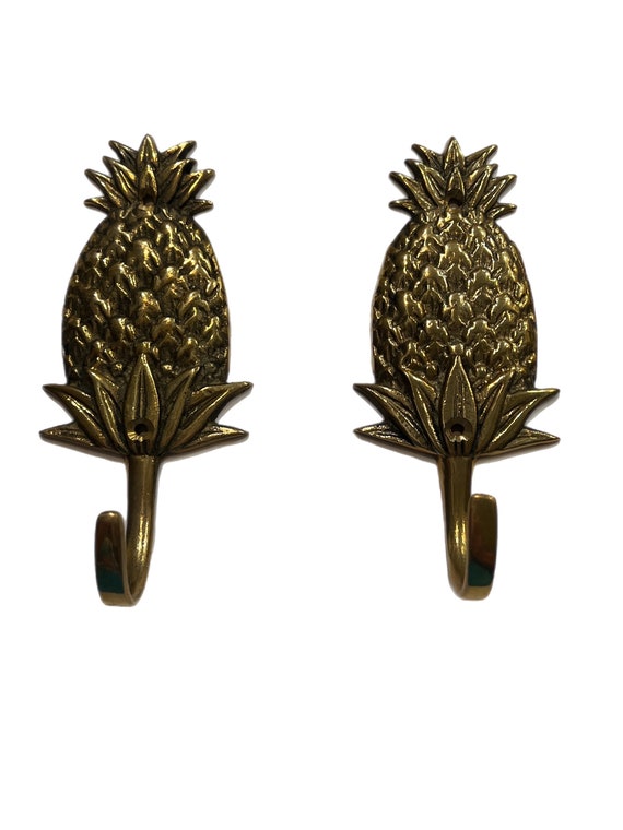 Vintage Brass Andrea by Sadek Pineapple Hooks Wall Hooks Colonial Coastal Grandma Mudroom Coat Hook Hospitality Etsy