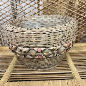 Retro | Wicker | Planter | Pot Cover | Green | Pink | Boho
