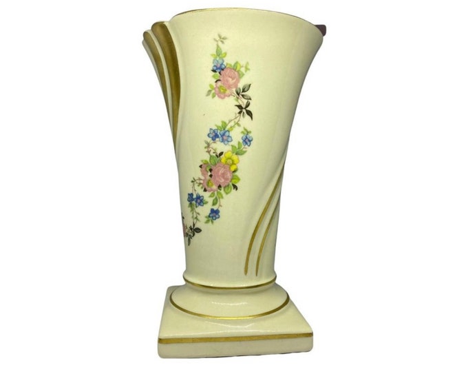 Antique | Victorian | Gold and Floral Vase | Stamped 401