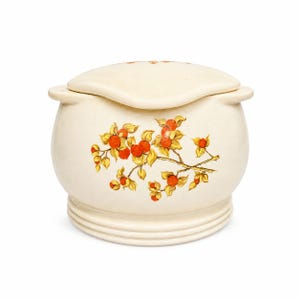 Järnstensfettburk Vintage Universal Cambridge Pottery BitterSweet Gryta Tillverkad i bondgård Rustik Primitiv Mormors Kärna