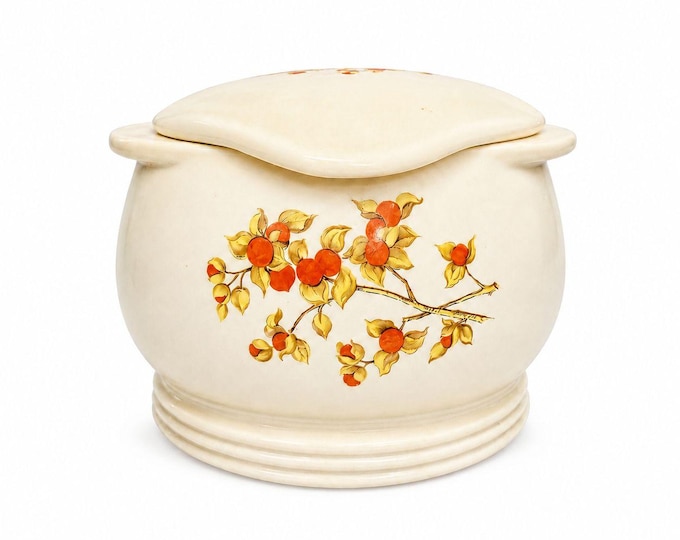 Ironstone Grease Jar  Vintage Universal Cambridge Pottery BitterSweet Casserole Dish Made Farmhouse Rustic Primitive Granny Core