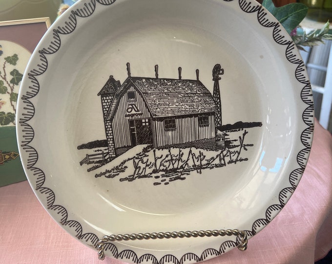 Vintage Asgrow Barn Pie Plate | Vintage Advertising | Farm | Farmhouse