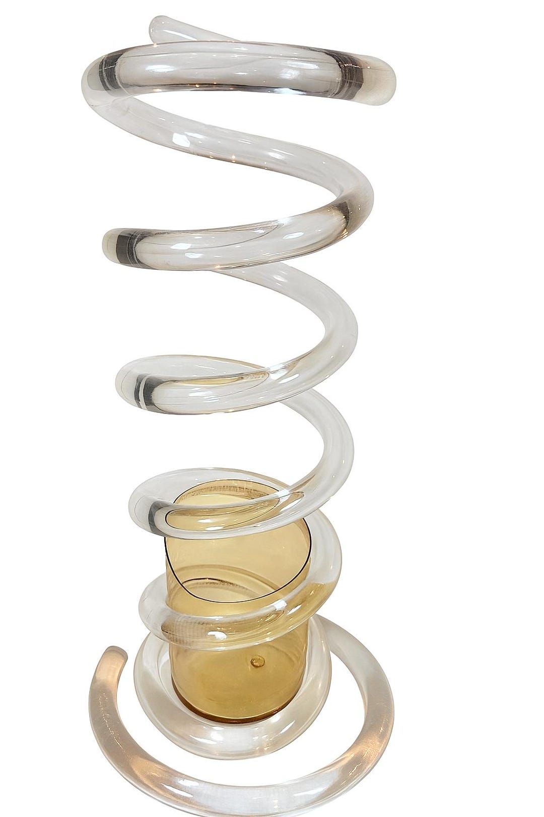 Lucite Spiral Umbrella Holder Stand | Dorothy Thorpe Slinky Spring