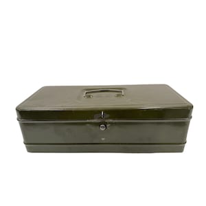 Vintage | Military Green "Climax" Tackle / Tool Box - Hamilton Metal Products Co. | Gifts for him | Storage Box | Cottage Core Grandpa Core