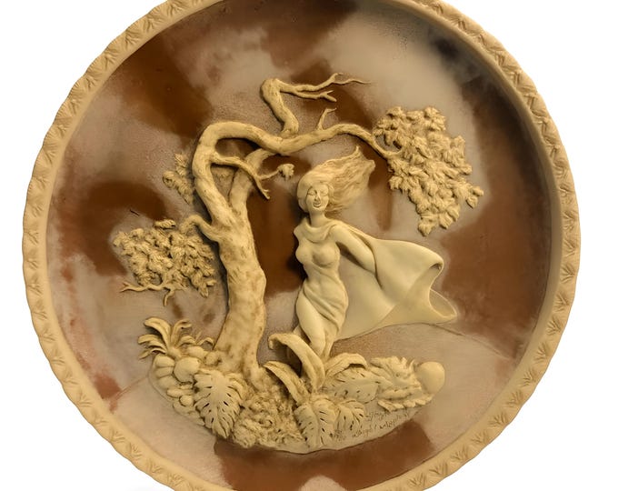 Wall Art Decor Gallery Collectors Plate | Incolay Studios Phantom of Delight Collectors Plate by Gayle Bright Appleby | Marble Stone | Greek