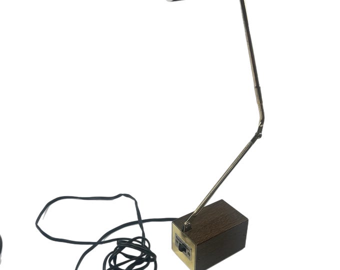 Vintage MCM Tensor Desk Lamp Rare Model #5975 - Mid Century Modern Made in USA Velvet Shade | Wood Grain | Mid Century | Brass | Retro Boho
