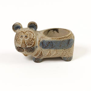 Hippo Candleholder Succulent Planter Pottery | Takahashi San Francisco | Hippopotamus Vintage Mid Century Boho Home Decor Decorative Accent